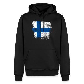 Finnland Flagge - Männer Premium Bio Hoodie - Schwarz - Vorne - Nico (187cm)