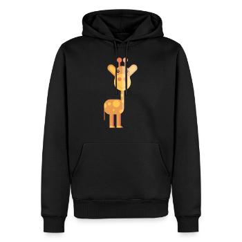 Girafe Doux Animal - Sweat à capuche Premium bio Homme - noir - Devant - Nico (187cm)