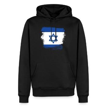 Israël - Sweat à capuche Premium bio Homme - noir - Devant - Nico (187cm)