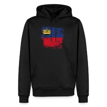 Lichtenstein Flagge - Männer Premium Bio Hoodie - Schwarz - Vorne - Nico (187cm)