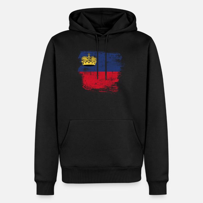 Lichtenstein Flagge - Männer Premium Bio Hoodie - Schwarz