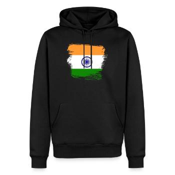 Indische Flagge Indien - Männer Premium Bio Hoodie - Schwarz - Vorne - Nico (187cm)