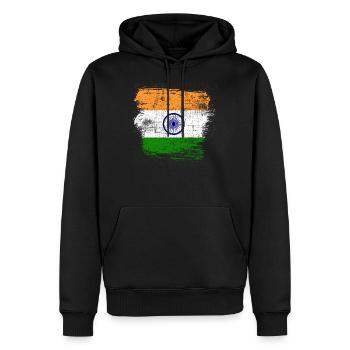Indien - Männer Premium Bio Hoodie - Schwarz - Vorne - Nico (187cm)