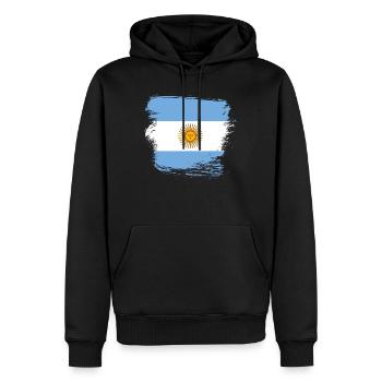 Drapeau de l’Argentine - Sweat à capuche Premium bio Homme - noir - Devant - Nico (187cm)