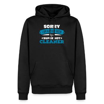 Putzfrau - Männer Premium Bio Hoodie - Schwarz - Vorne - Nico (187cm)