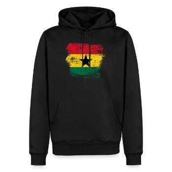 Ghana Flagge - Männer Premium Bio Hoodie - Schwarz - Vorne - Nico (187cm)
