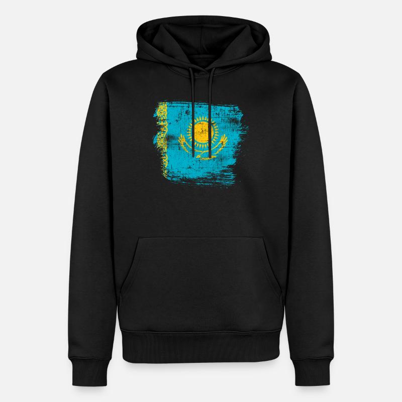Kasachstan - Männer Premium Bio Hoodie - Schwarz