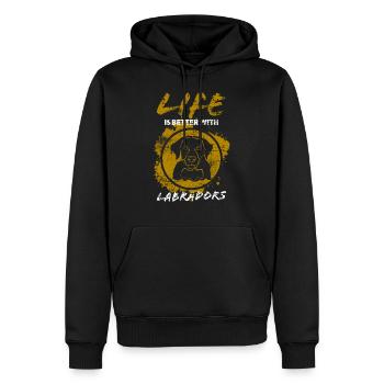 Labrador - Männer Premium Bio Hoodie - Schwarz - Vorne - Nico (187cm)