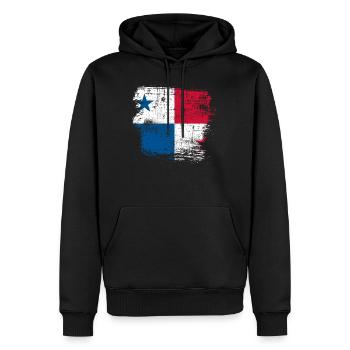 Panama - Männer Premium Bio Hoodie - Schwarz - Vorne - Nico (187cm)