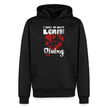 Diver - Men’s Premium Organic Hoodie - black - Front - Nico (187cm)