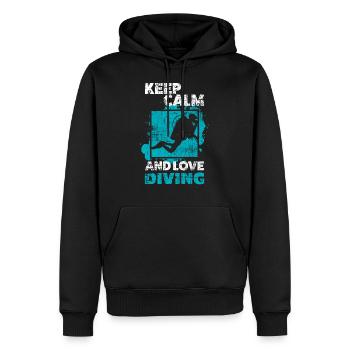 Diver - Men’s Premium Organic Hoodie - black - Front - Nico (187cm)