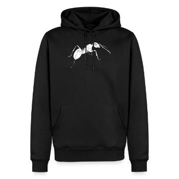 Fourmis - Sweat à capuche Premium bio Homme - noir - Devant - Nico (187cm)
