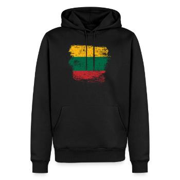 Lituanie - Sweat à capuche Premium bio Homme - noir - Devant - Nico (187cm)