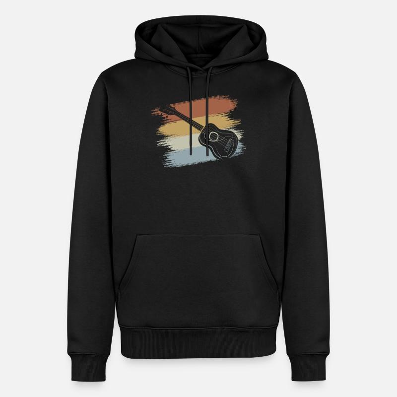 Ukulele retro - Männer Premium Bio Hoodie - Schwarz