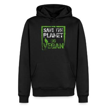 Vegan Environmental Protection - Men’s Premium Organic Hoodie - black - Front - Nico (187cm)