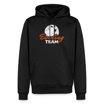 Bowling Team - Männer Premium Bio Hoodie - Schwarz - Vorne - Nico (187cm)