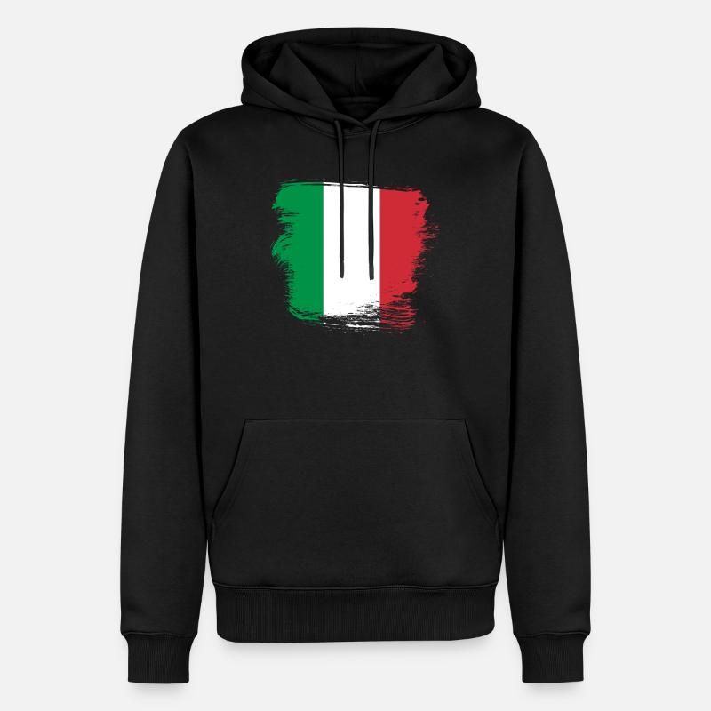 Italie Drapeau - Sweat à capuche Premium bio Homme - noir