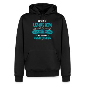Lehrerin - Männer Premium Bio Hoodie - Schwarz - Vorne - Nico (187cm)