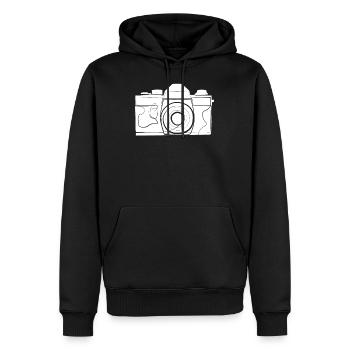 Appareil photo - Sweat à capuche Premium bio Homme - noir - Devant - Nico (187cm)