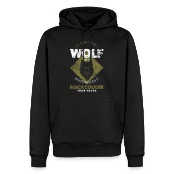 Wolf - Sweat à capuche Premium bio Homme - noir - Devant - Nico (187cm)