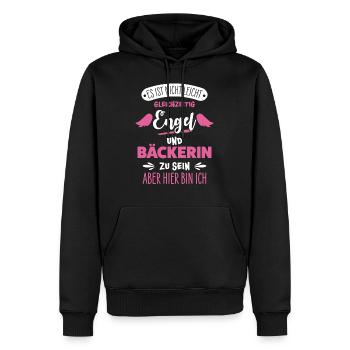 Pâtissière Boulanger - Sweat à capuche Premium bio Homme - noir - Devant - Nico (187cm)