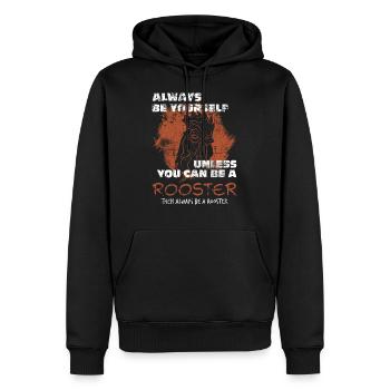 Rooster - Men’s Premium Organic Hoodie - black - Front - Nico (187cm)