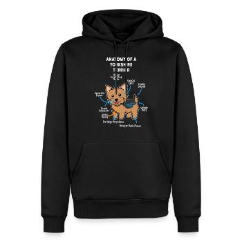 Chien Yorkshire Terrier - Sweat à capuche Premium bio Homme - noir - Devant - Nico (187cm)