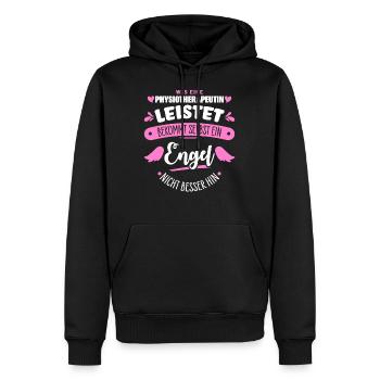 Physiotherapeutin - Männer Premium Bio Hoodie - Schwarz - Vorne - Nico (187cm)