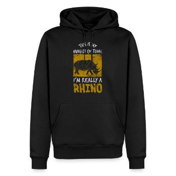 Costume de rhinocéros - Sweat à capuche Premium bio Homme - noir - Devant - Nico (187cm)