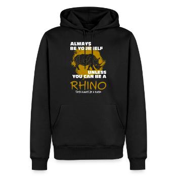 Rhinocéros - Sweat à capuche Premium bio Homme - noir - Devant - Nico (187cm)