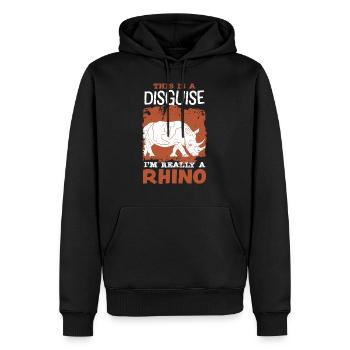 Rhinocéros - Sweat à capuche Premium bio Homme - noir - Devant - Nico (187cm)