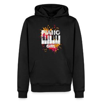 Piano fille - Sweat à capuche Premium bio Homme - noir - Devant - Nico (187cm)