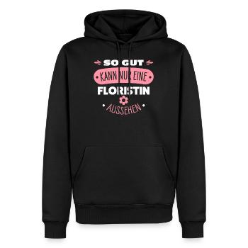 Floristin - Männer Premium Bio Hoodie - Schwarz - Vorne - Nico (187cm)