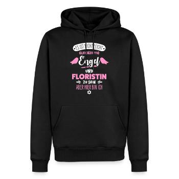 Floristin - Männer Premium Bio Hoodie - Schwarz - Vorne - Nico (187cm)