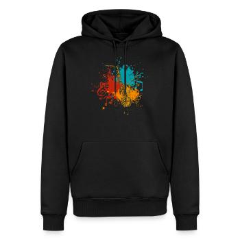 Saxofon - Männer Premium Bio Hoodie - Schwarz - Vorne - Nico (187cm)