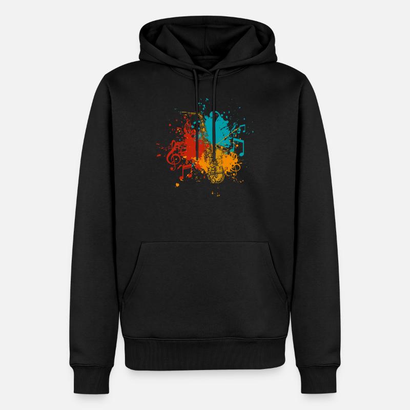 Saxofon - Männer Premium Bio Hoodie - Schwarz