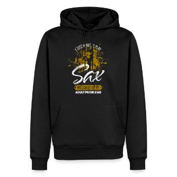 Saxofon - Männer Premium Bio Hoodie - Schwarz - Vorne - Nico (187cm)