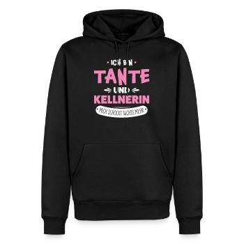Kellnerin - Männer Premium Bio Hoodie - Schwarz - Vorne - Nico (187cm)