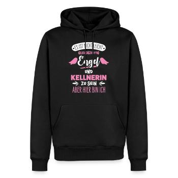 Kellnerin - Männer Premium Bio Hoodie - Schwarz - Vorne - Nico (187cm)