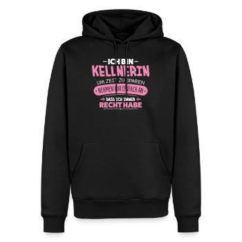 Kellnerin - Männer Premium Bio Hoodie - Schwarz - Vorne - Nico (187cm)