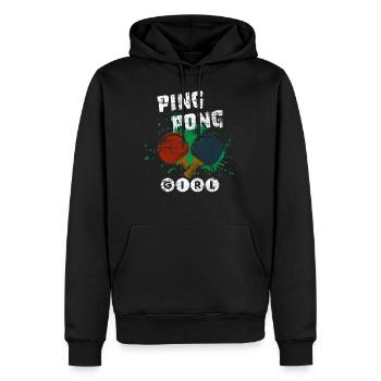 Ping-pong fille - Sweat à capuche Premium bio Homme - noir - Devant - Nico (187cm)
