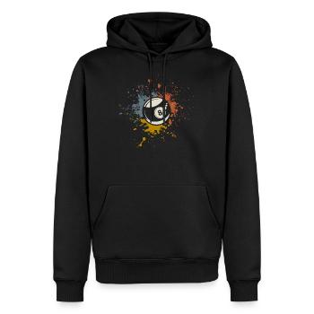 Billard - Sweat à capuche Premium bio Homme - noir - Devant - Nico (187cm)