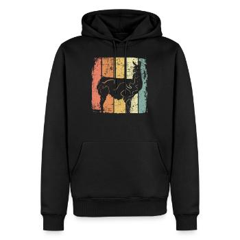 Lama - Men’s Premium Organic Hoodie - black - Front - Nico (187cm)