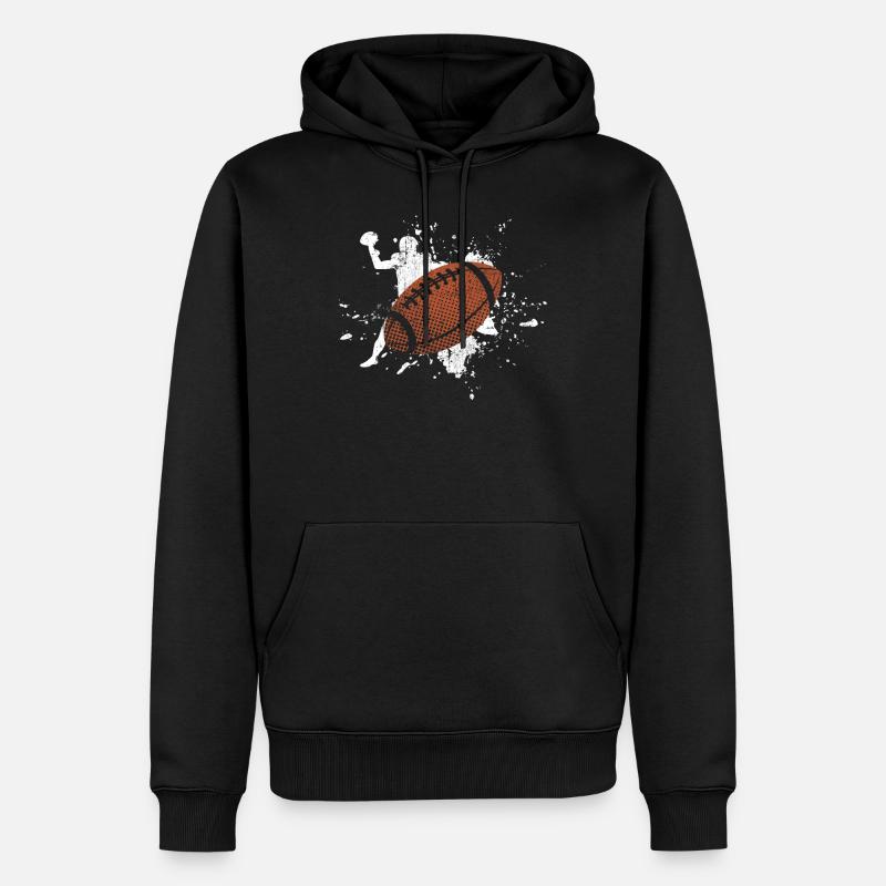 Rugby - Sweat à capuche Premium bio Homme - noir