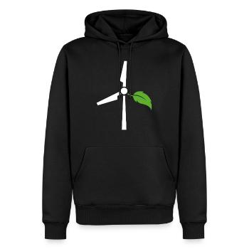 Énergie éolienne - Sweat à capuche Premium bio Homme - noir - Devant - Nico (187cm)