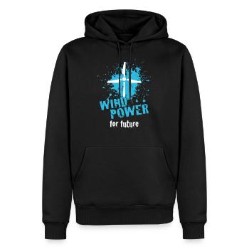 Wind power - Men’s Premium Organic Hoodie - black - Front - Nico (187cm)