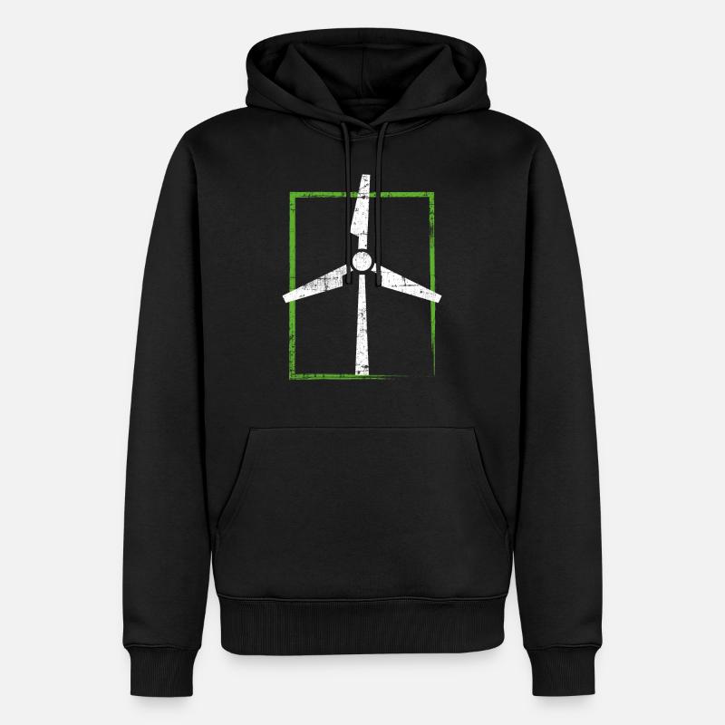 Énergie éolienne - Sweat à capuche Premium bio Homme - noir