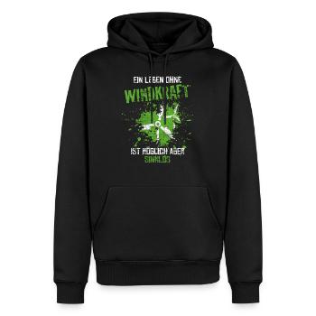 Wind power - Men’s Premium Organic Hoodie - black - Front - Nico (187cm)
