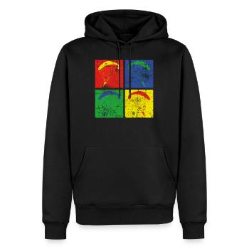 Gleitschirmfliegen - Männer Premium Bio Hoodie - Schwarz - Vorne - Nico (187cm)