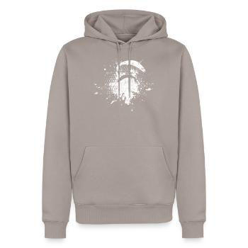 Gleitschirmfliegen - Männer Premium Bio Hoodie - Taupe - Vorne - Nico (187cm)